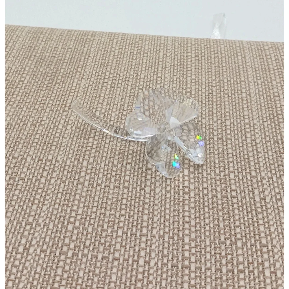 Swarovski Silver Crystal Four Leaf Clover Figurine Faceted Glass Collectible